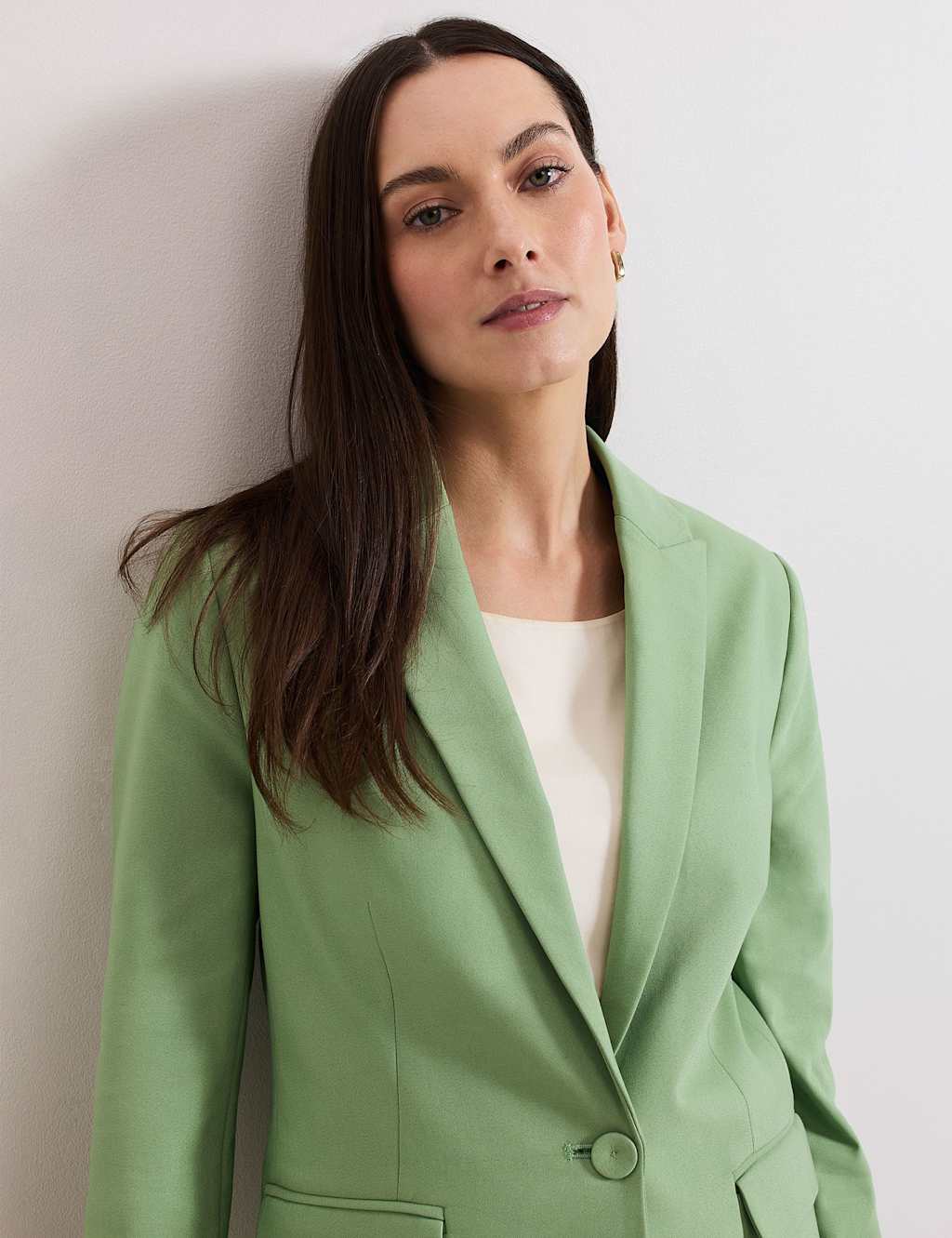 Cotton Blend Single Breasted Blazer 6 of 6