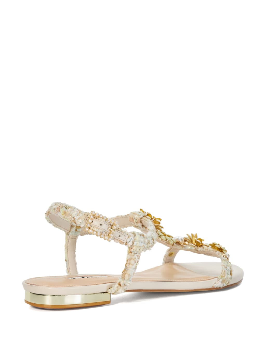 Embellished Ankle Strap Flat Sandals 3 of 5