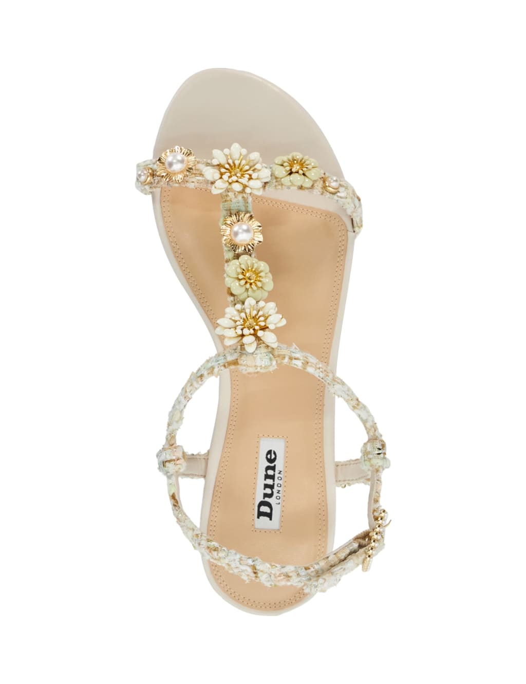 Embellished Ankle Strap Flat Sandals Dune London M S