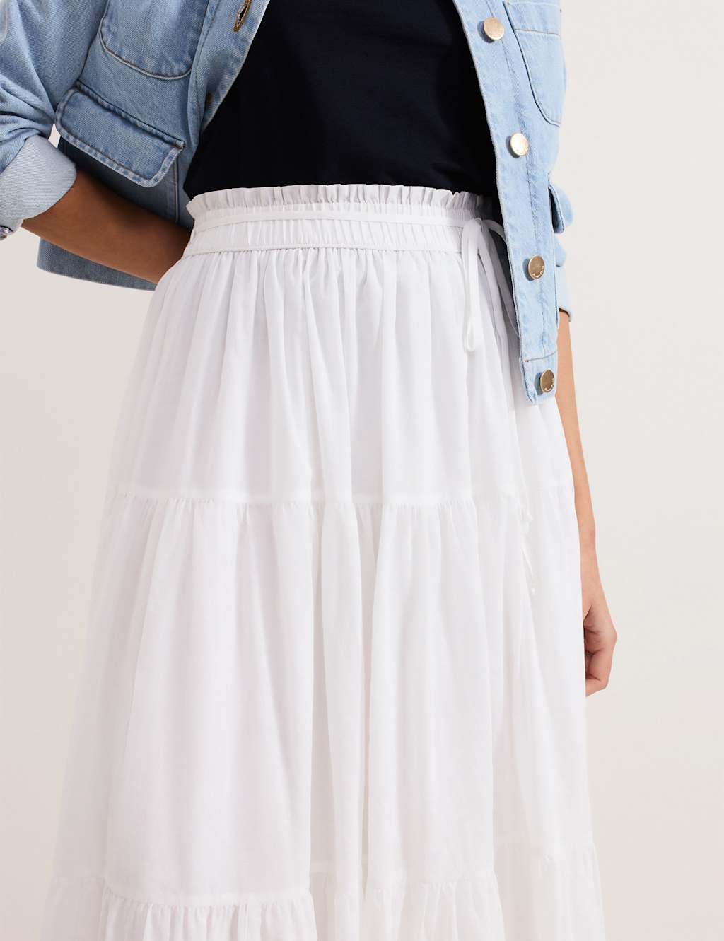 Pure Cotton Maxi Tiered Skirt 3 of 7
