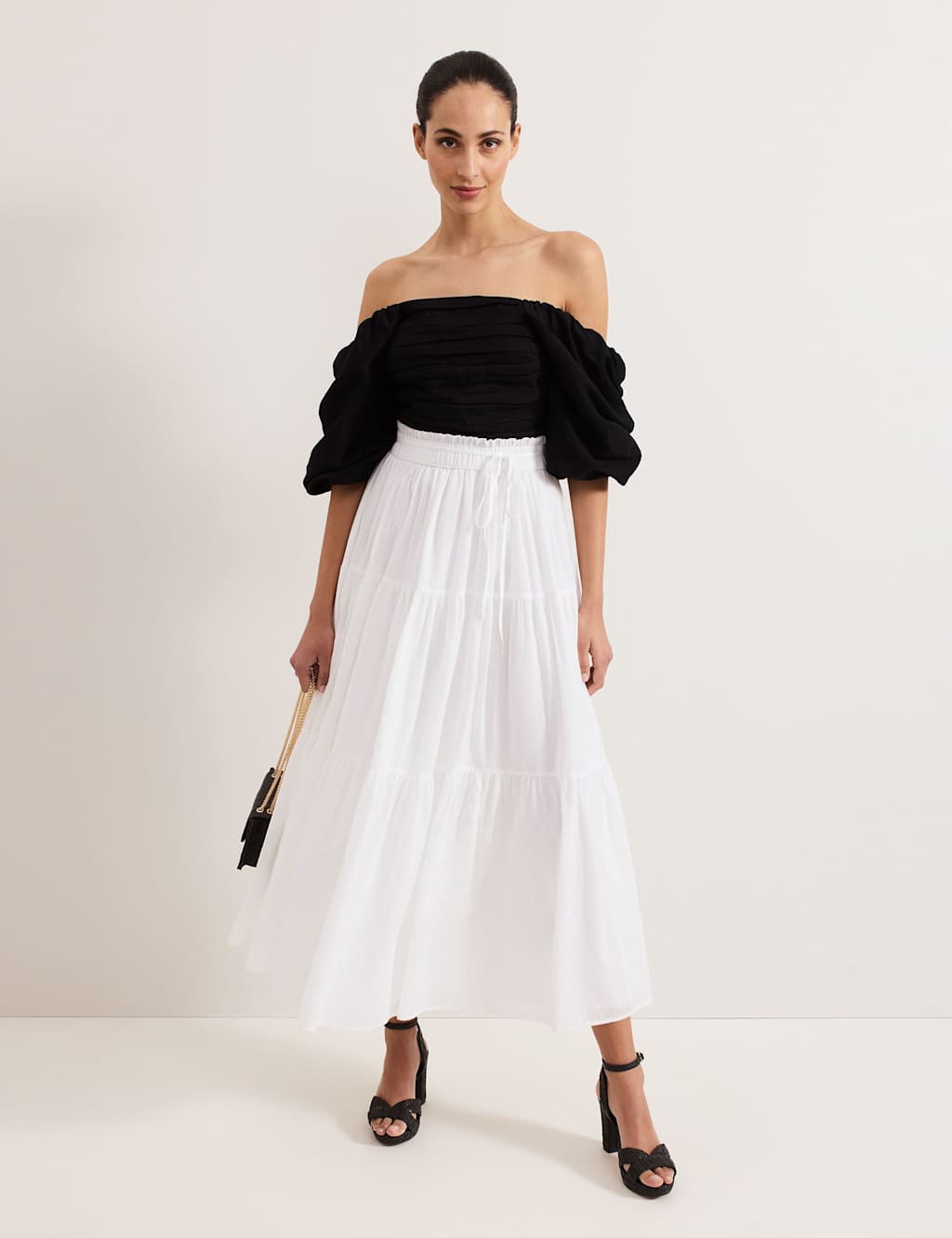 Pure Cotton Maxi Tiered Skirt 4 of 7