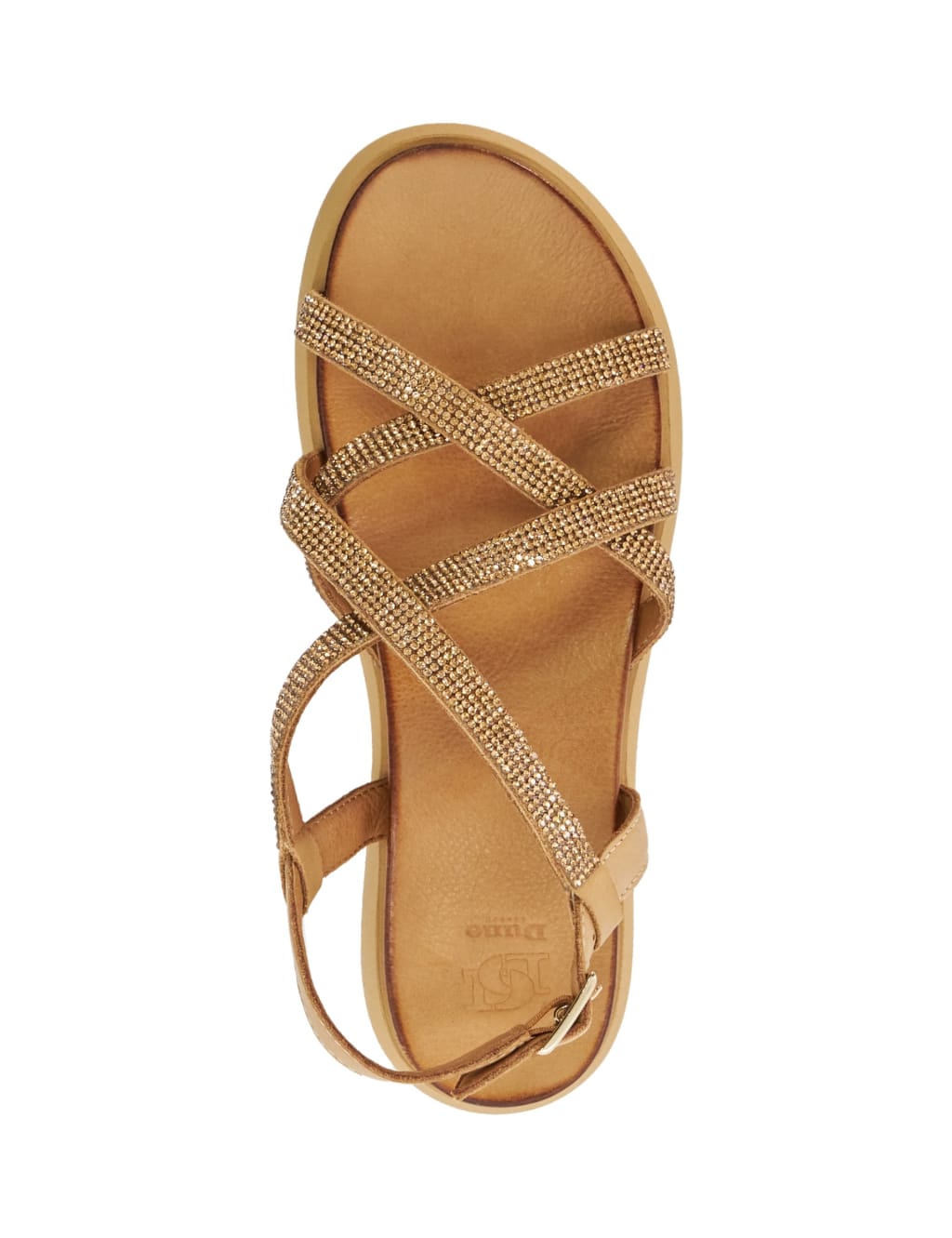 Leather Sparkle Ankle Strap Flatform Sandals Dune London M S