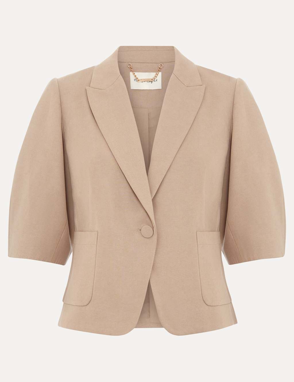 Cotton Blend Single Breasted Cropped Blazer 2 of 6