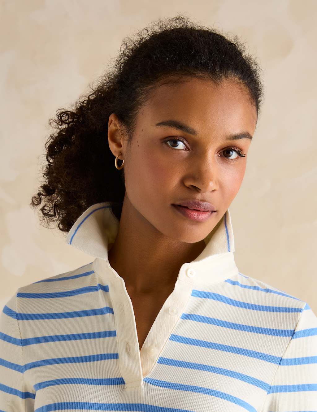 Cotton Rich Striped Collared Top 5 of 6