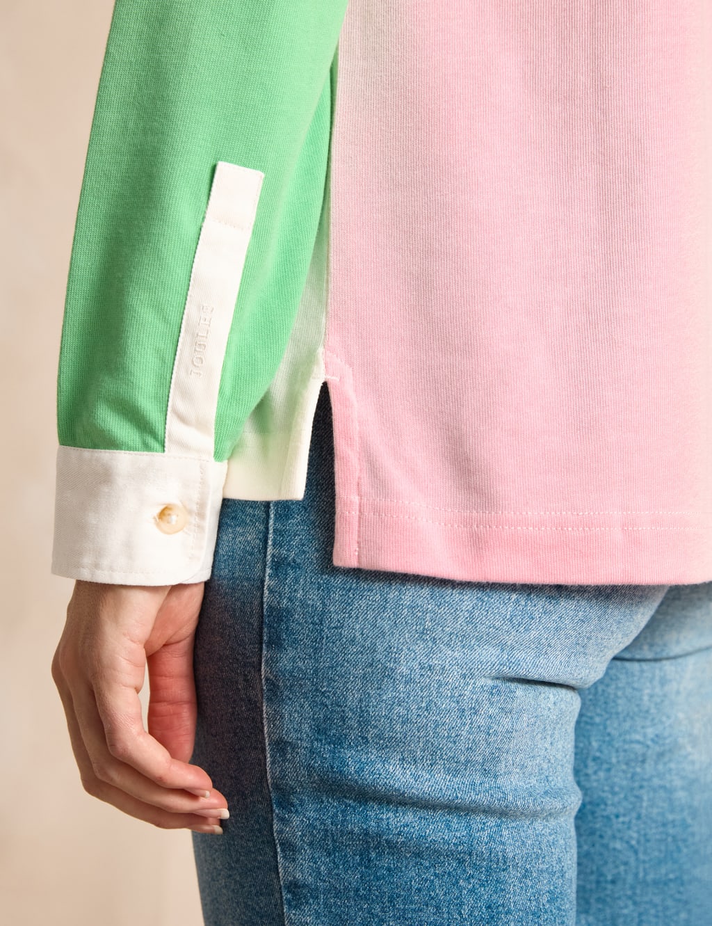 Pure Cotton Colour Block Collared Rugby Top 7 of 8