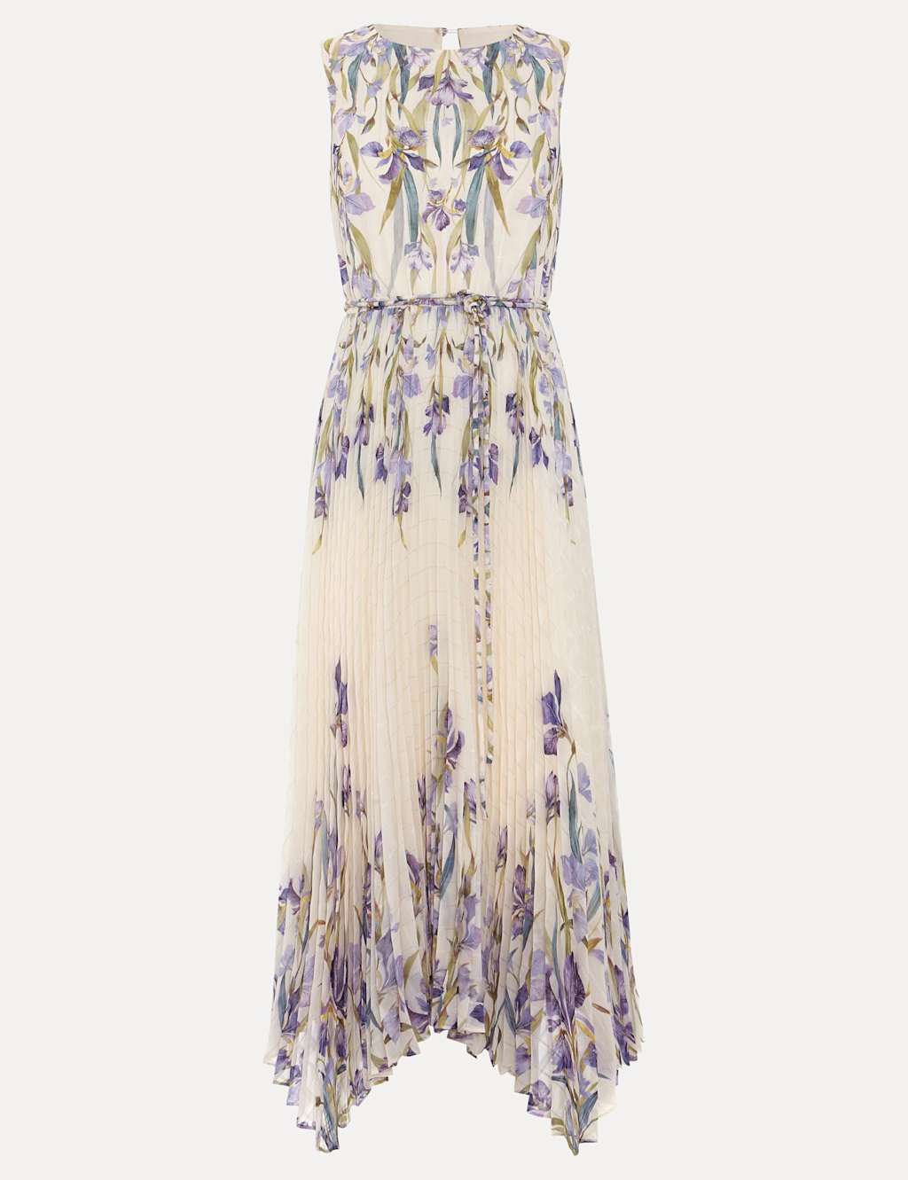 Floral Belted Pleated Midi Skater Dress 2 of 8