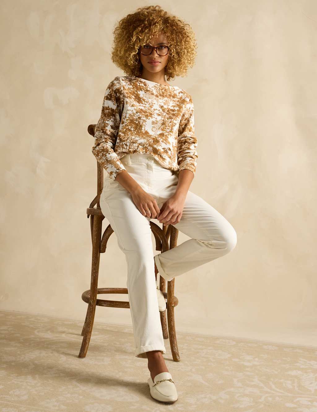 Pure Cotton Printed Slash Neck Top 4 of 7