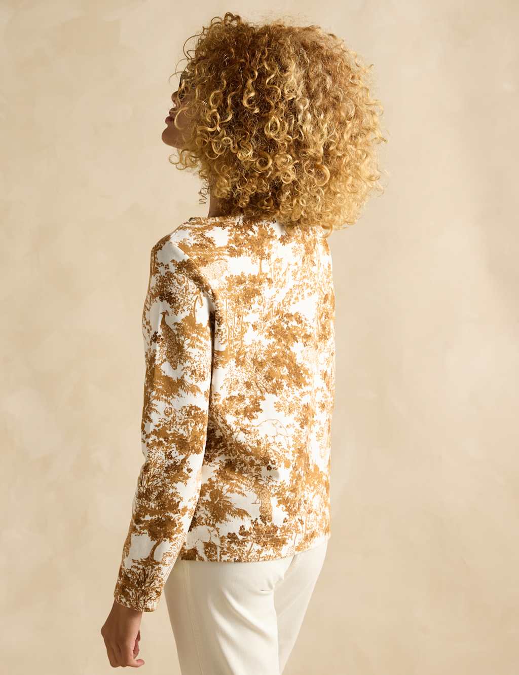 Pure Cotton Printed Slash Neck Top 5 of 7