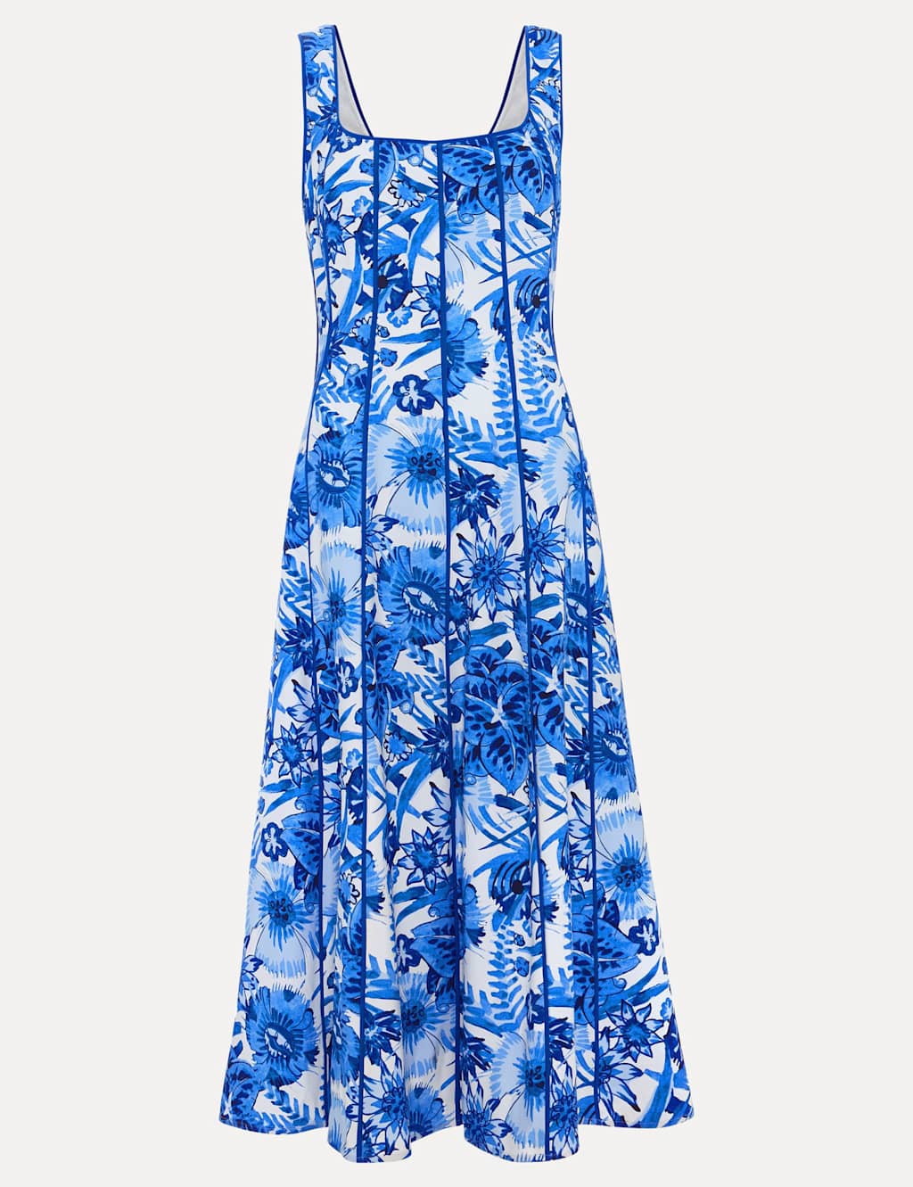 Floral Printed Square Neck Midi Tea Dress 2 of 6
