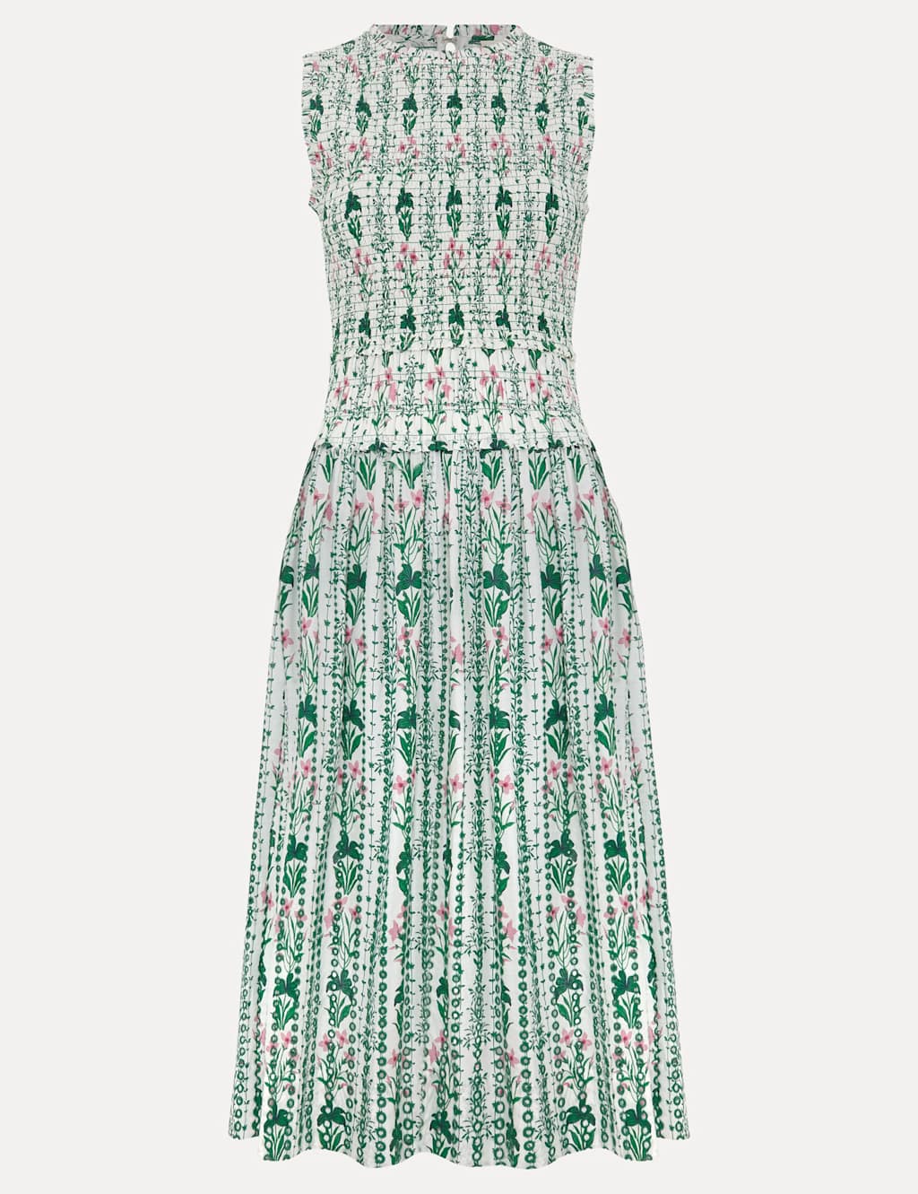 Pure Cotton Floral Shirred Midi Dress 2 of 7