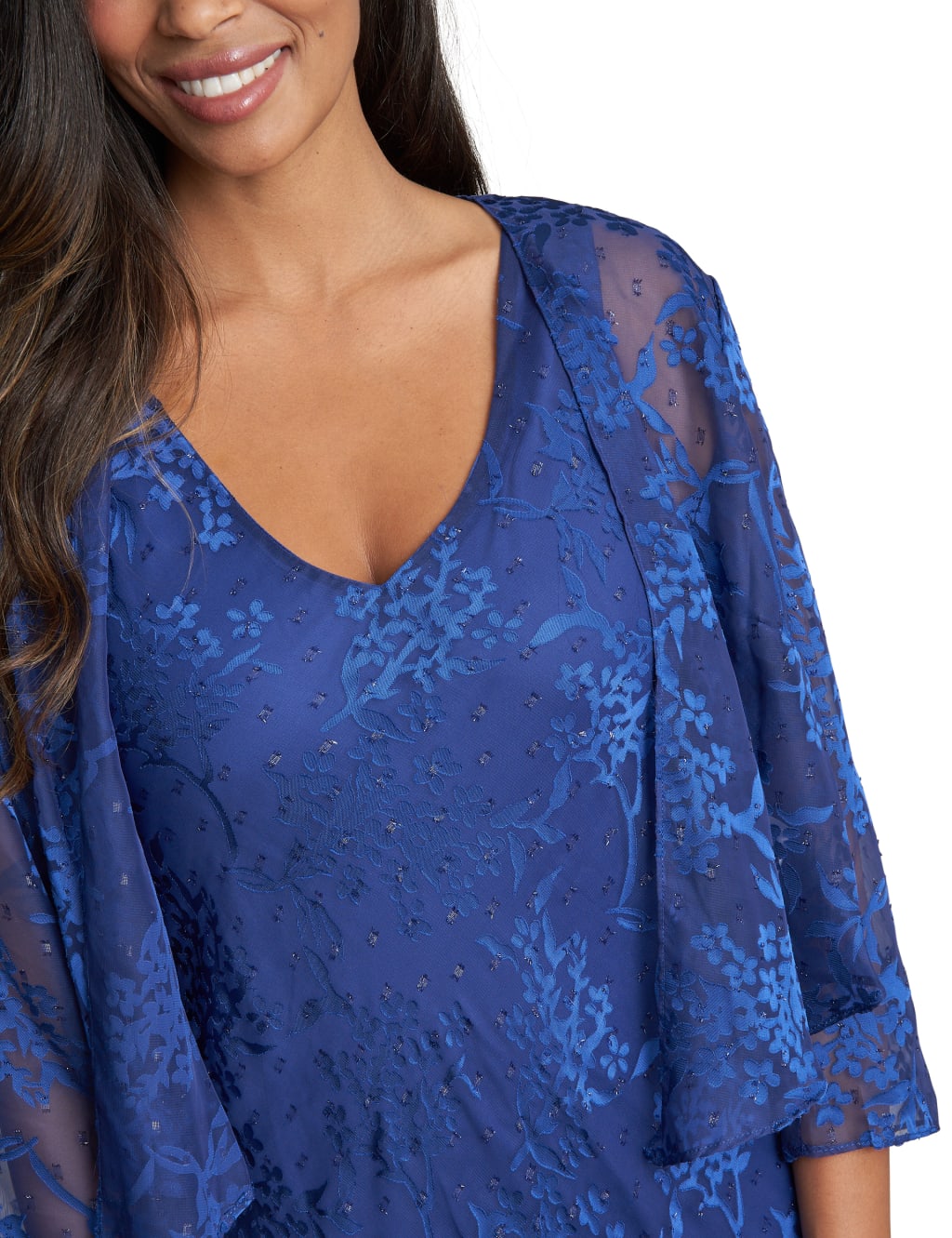 Floral Jacquard V-Neck Maxi Dress & Jacket 6 of 6