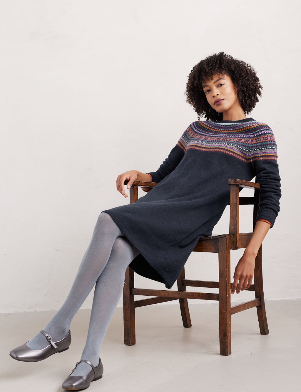 Cotton Blend Textured Jumper Dress 4 of 4