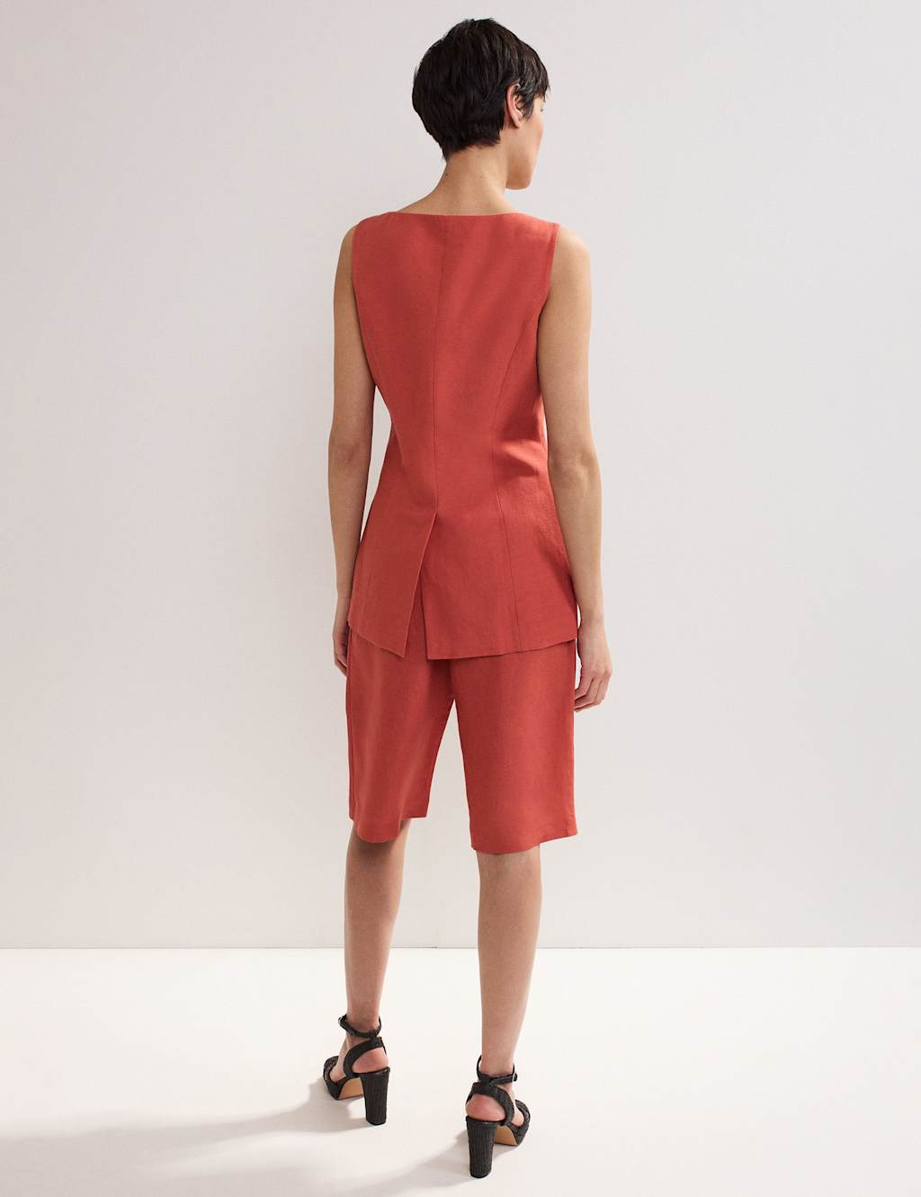 Linen Rich Belted Long Shorts 5 of 5