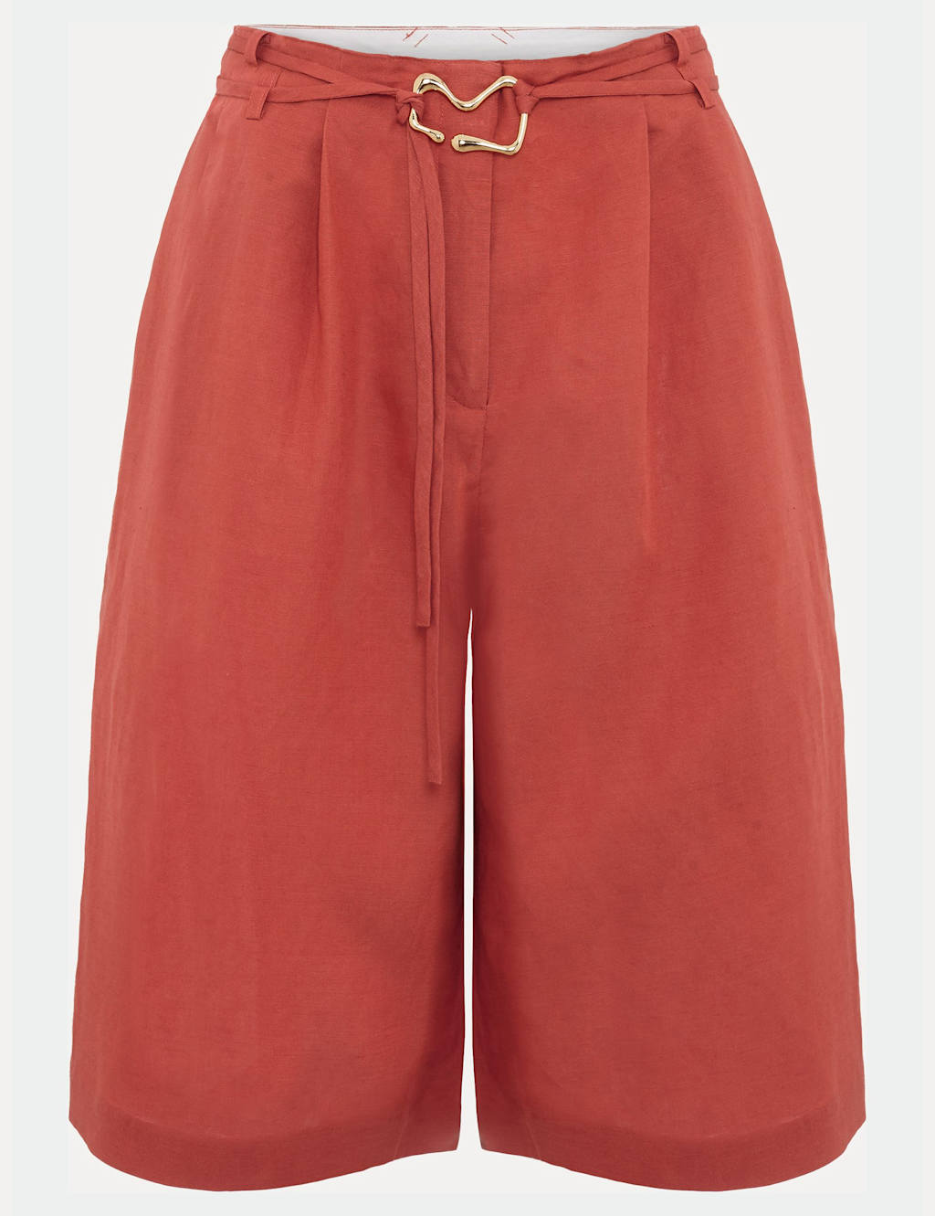 Linen Rich Belted Long Shorts 2 of 5
