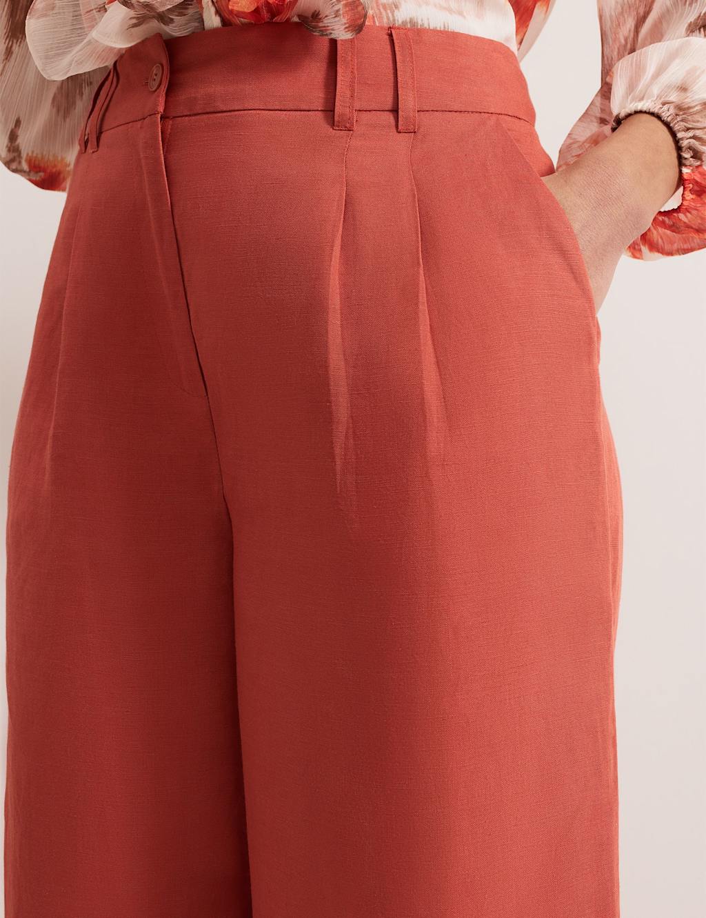Linen Rich Wide Leg Trousers 3 of 7