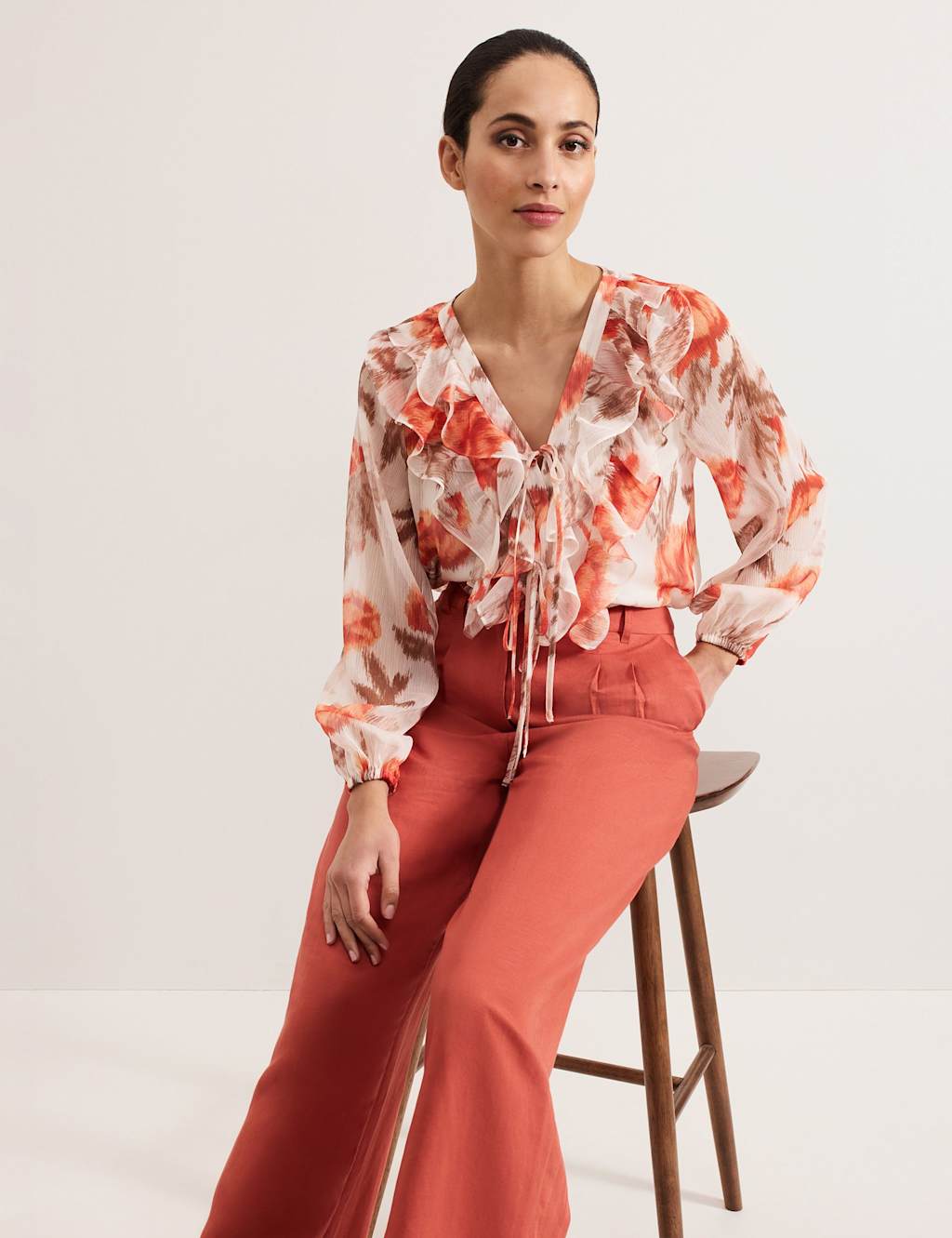 Linen Rich Wide Leg Trousers 6 of 7
