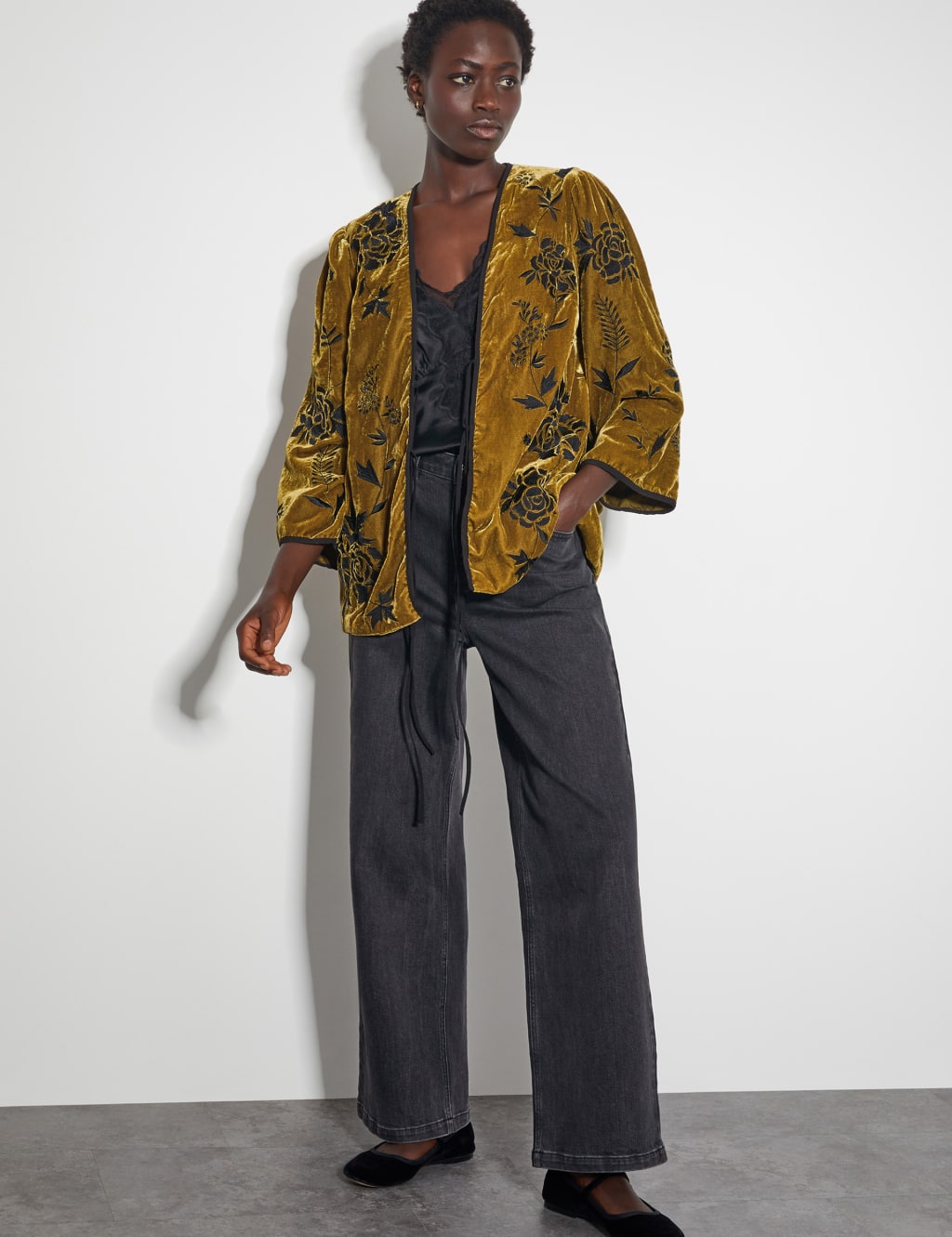 Floral short jacket hot sale