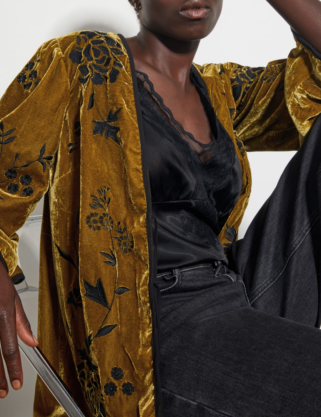 Velvet short jacket top