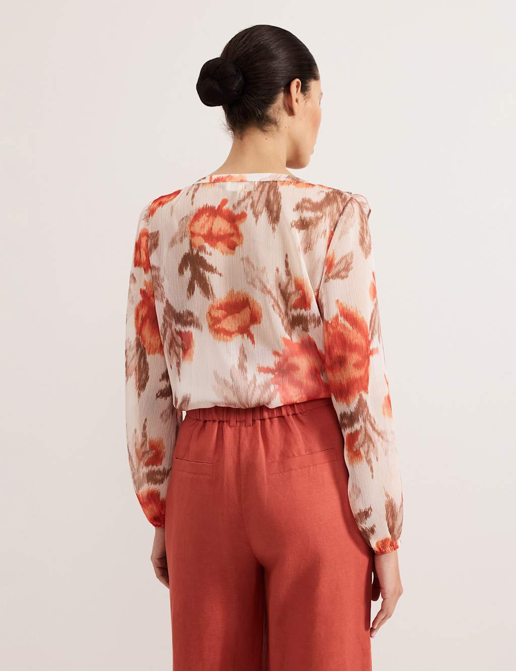 Printed Tie Neck Blouse 3 of 7