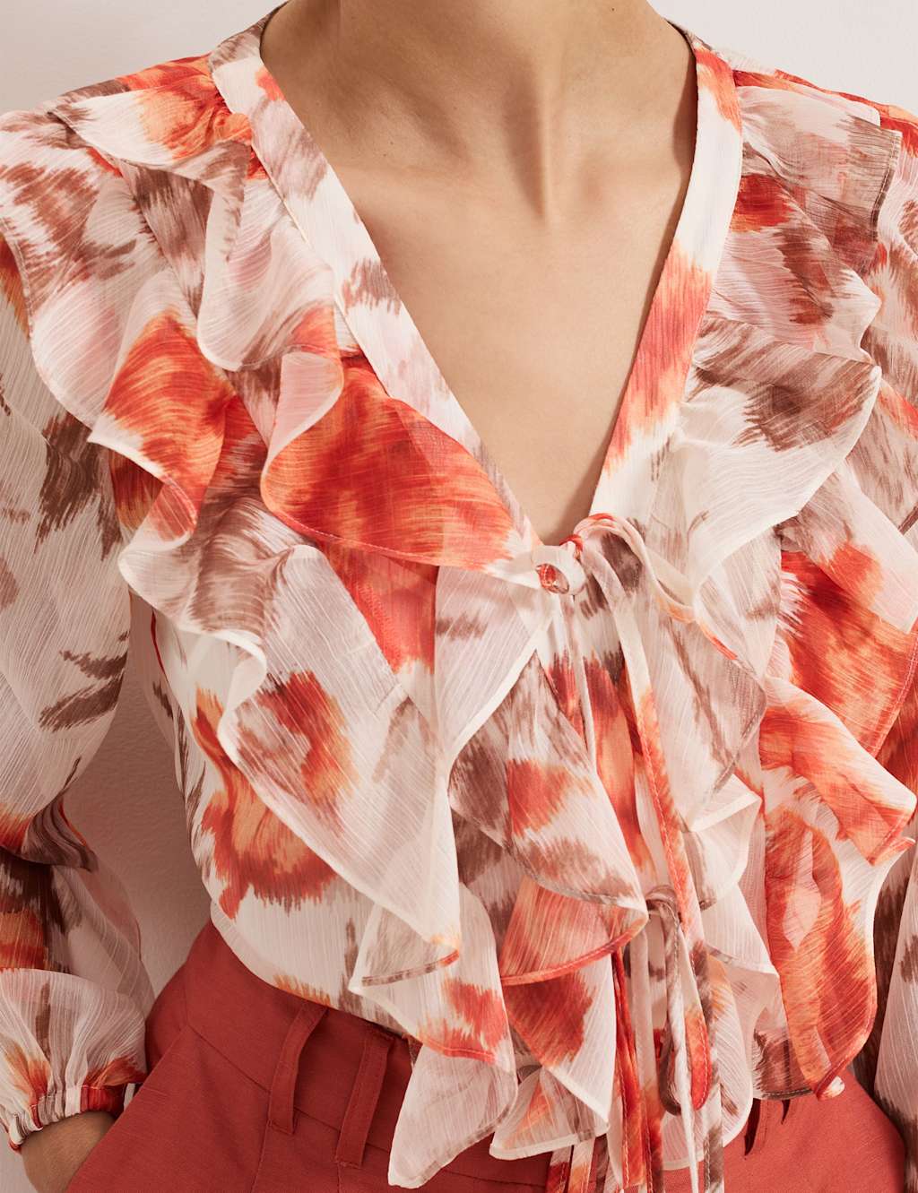 Printed Tie Neck Blouse 5 of 7