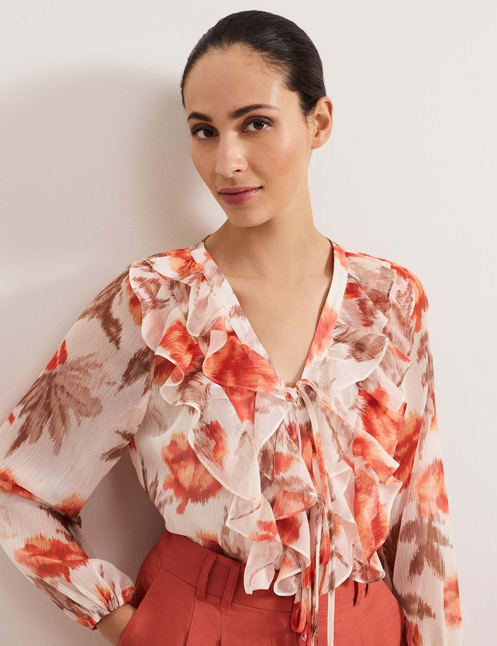 Printed Tie Neck Blouse 7 of 7