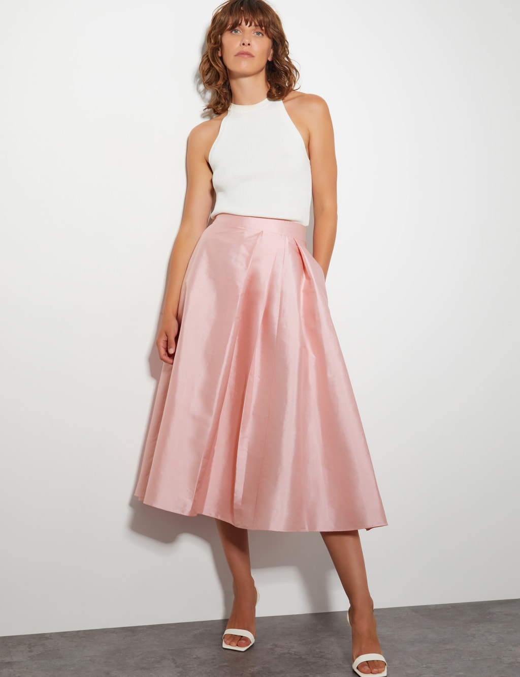 M and s pink midi skirt 2025