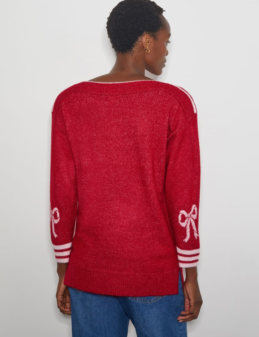 Red slash neck jumper outlet