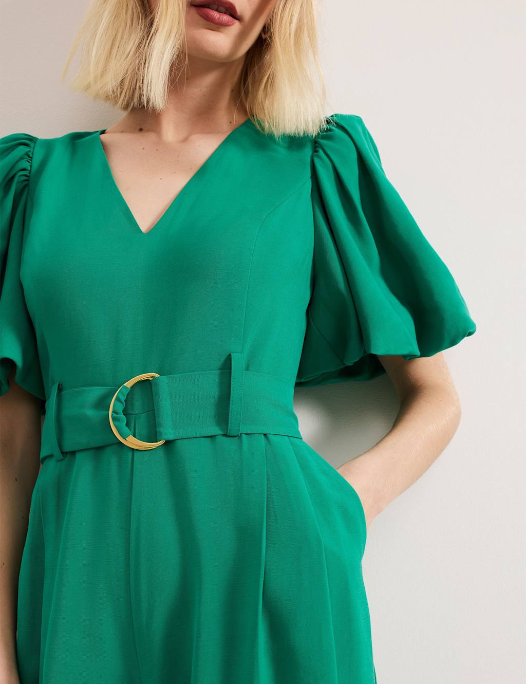 Belted Short Sleeve Wide Leg Jumpsuit 4 of 7