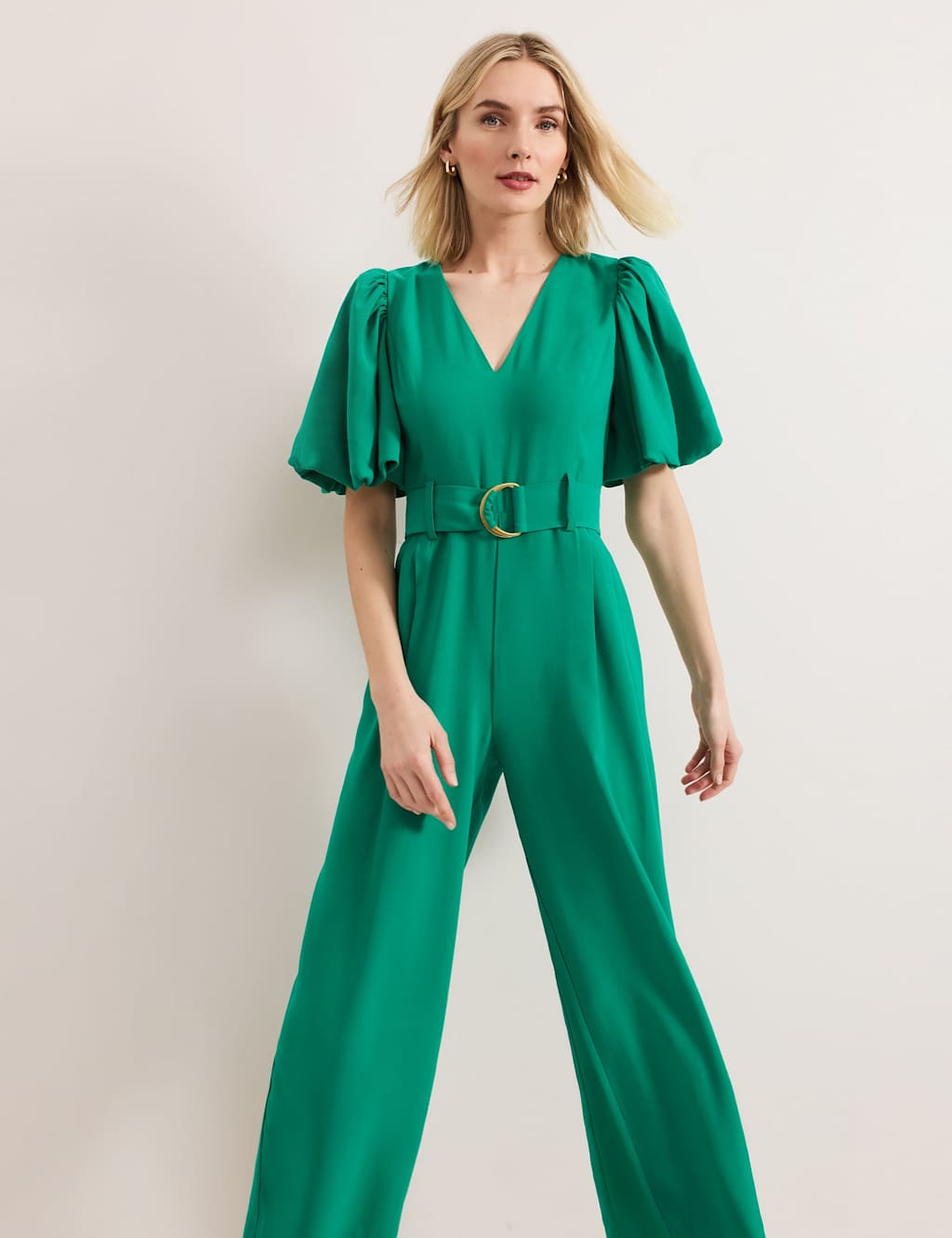 Belted Short Sleeve Wide Leg Jumpsuit 7 of 7