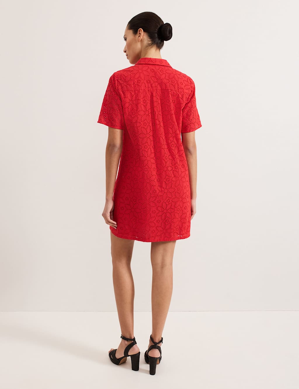 Pure Cotton Floral Broderie Mini Shirt Dress 4 of 6