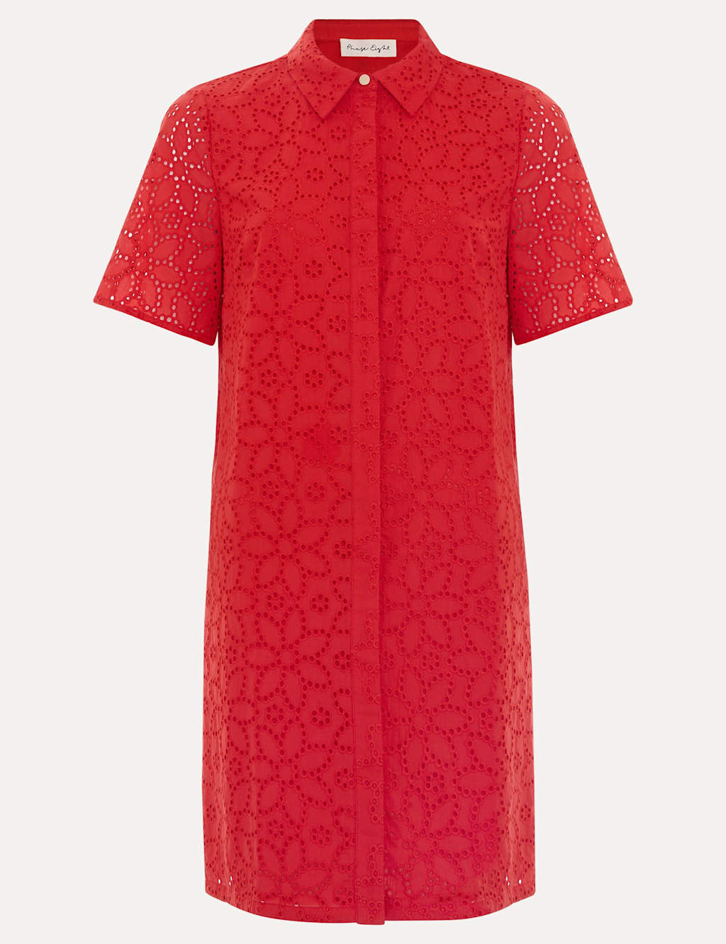 Pure Cotton Floral Broderie Mini Shirt Dress 2 of 6