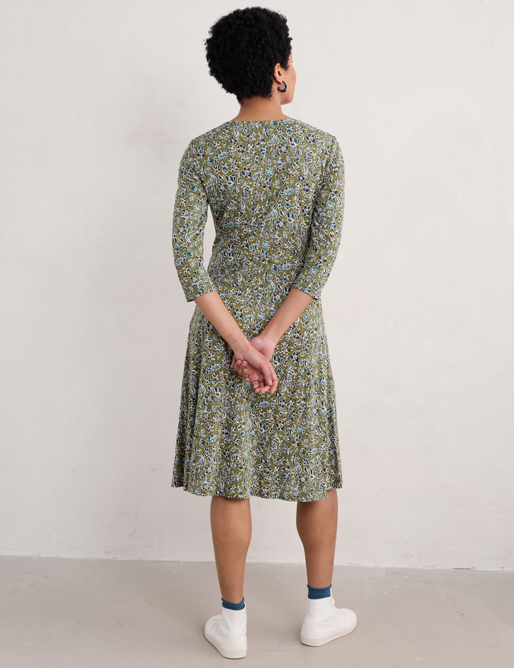 Pure Cotton Floral Midi Skater Dress | Seasalt Cornwall | M&S