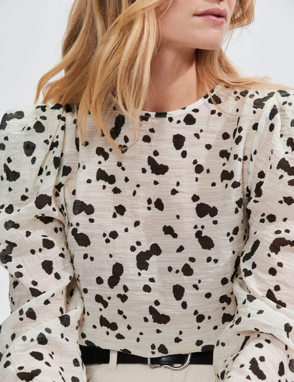 Dalmatian Print Puff Sleeve Blouse 4 of 5