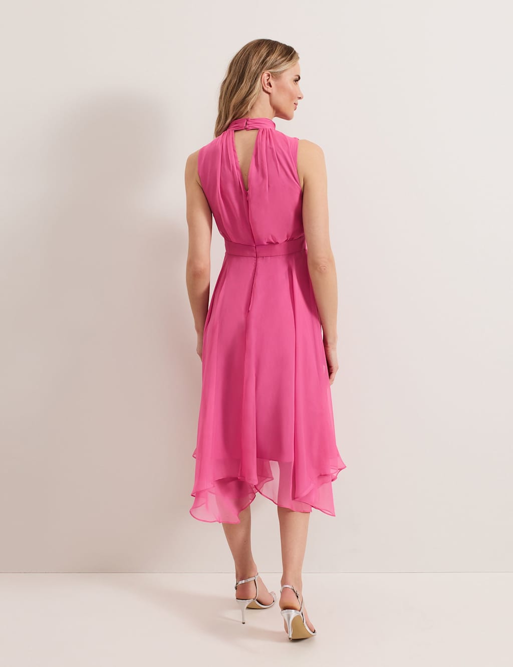 Funnel Neck Midi Waisted Dress 7 of 7
