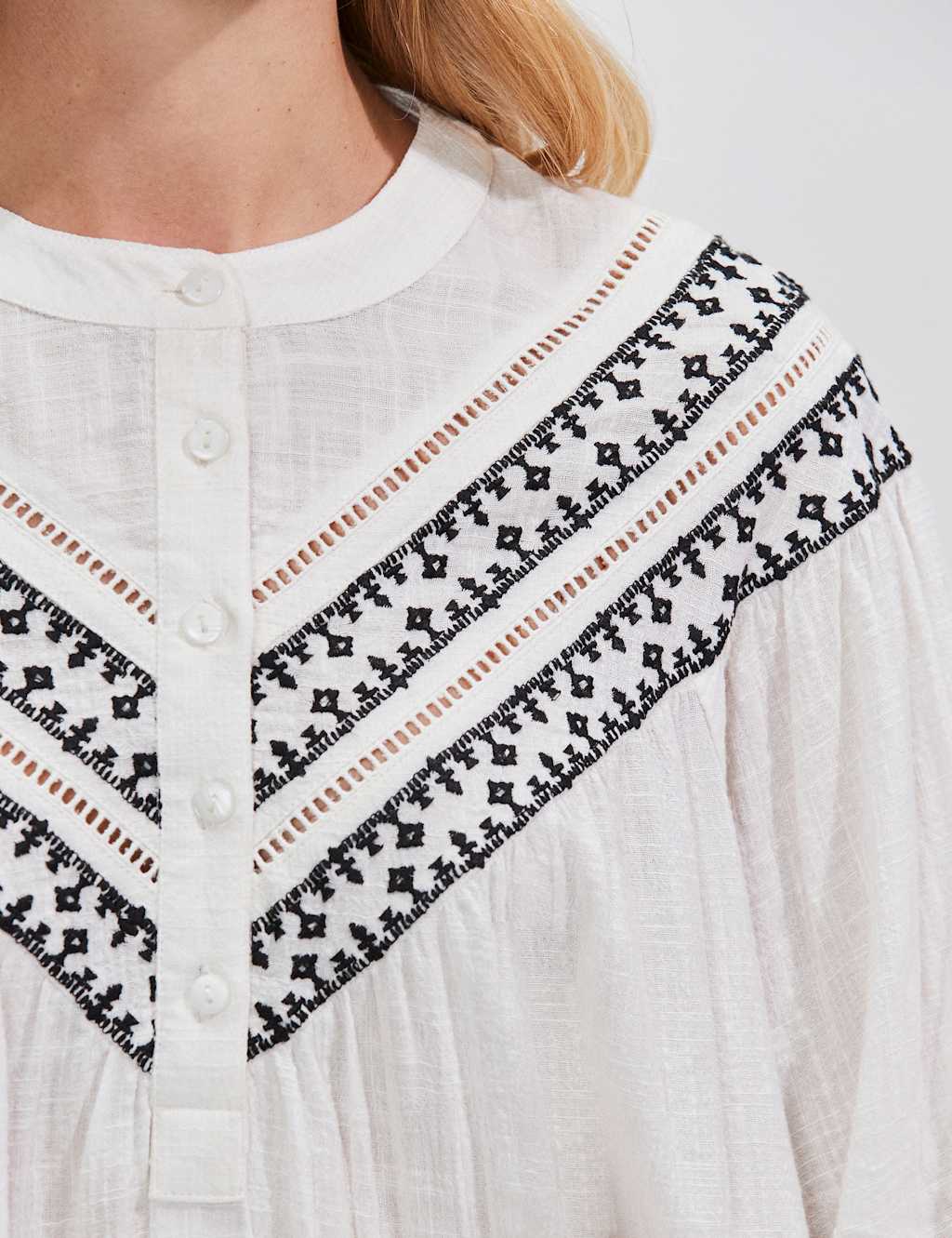 Cotton Rich Embroidered Relaxed Blouse 5 of 5