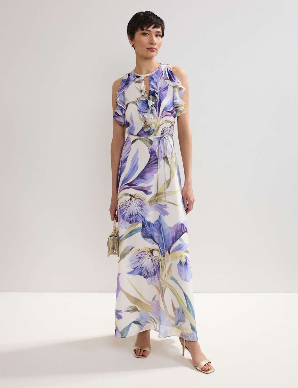 Floral Ruffle Maxi Skater Dress 1 of 7