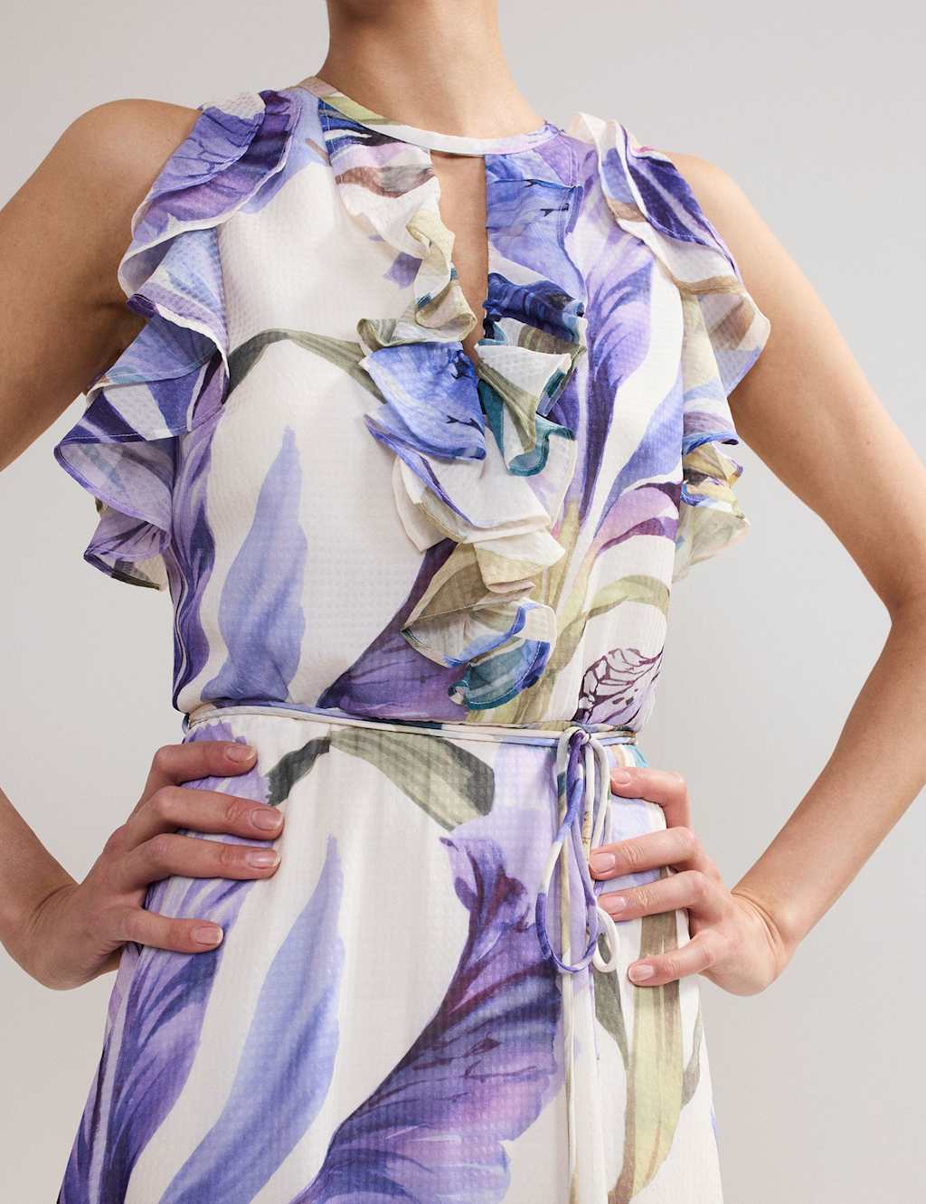 Floral Ruffle Maxi Skater Dress 3 of 7