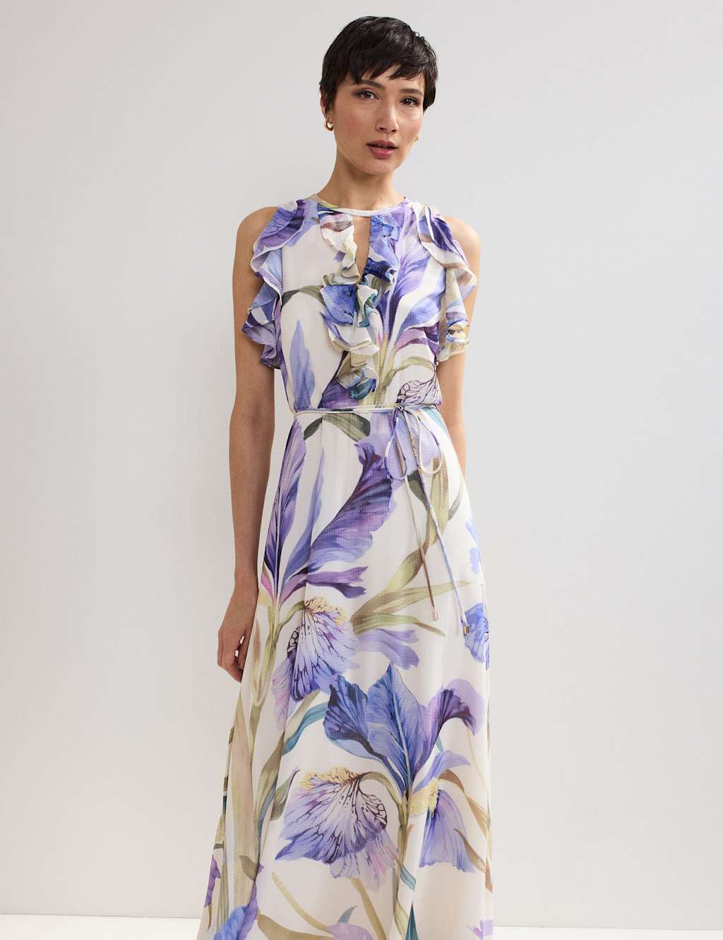Floral Ruffle Maxi Skater Dress 4 of 7