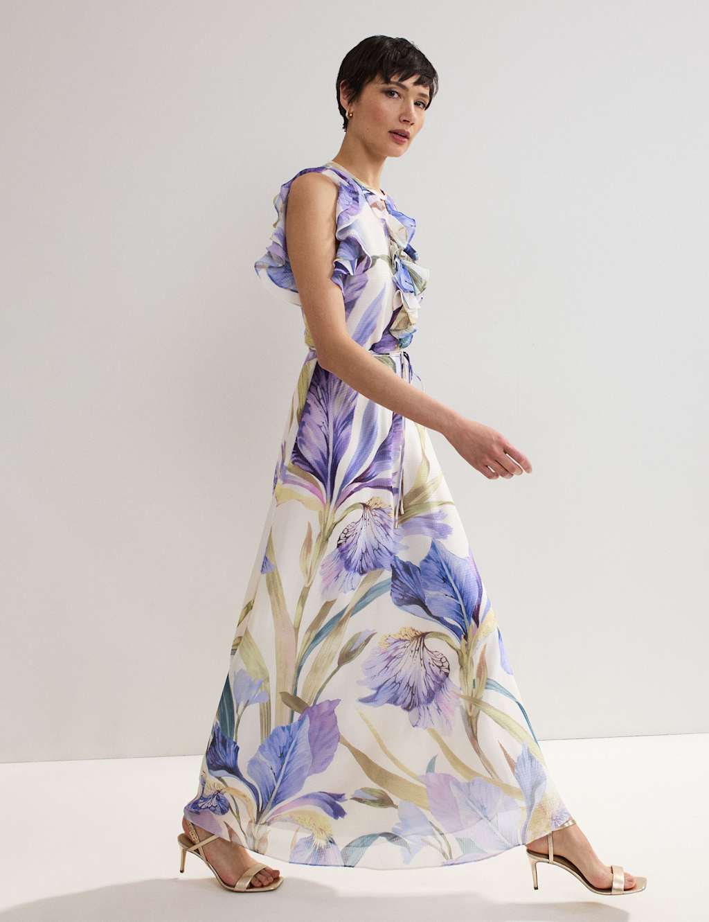 Floral Ruffle Maxi Skater Dress 7 of 7