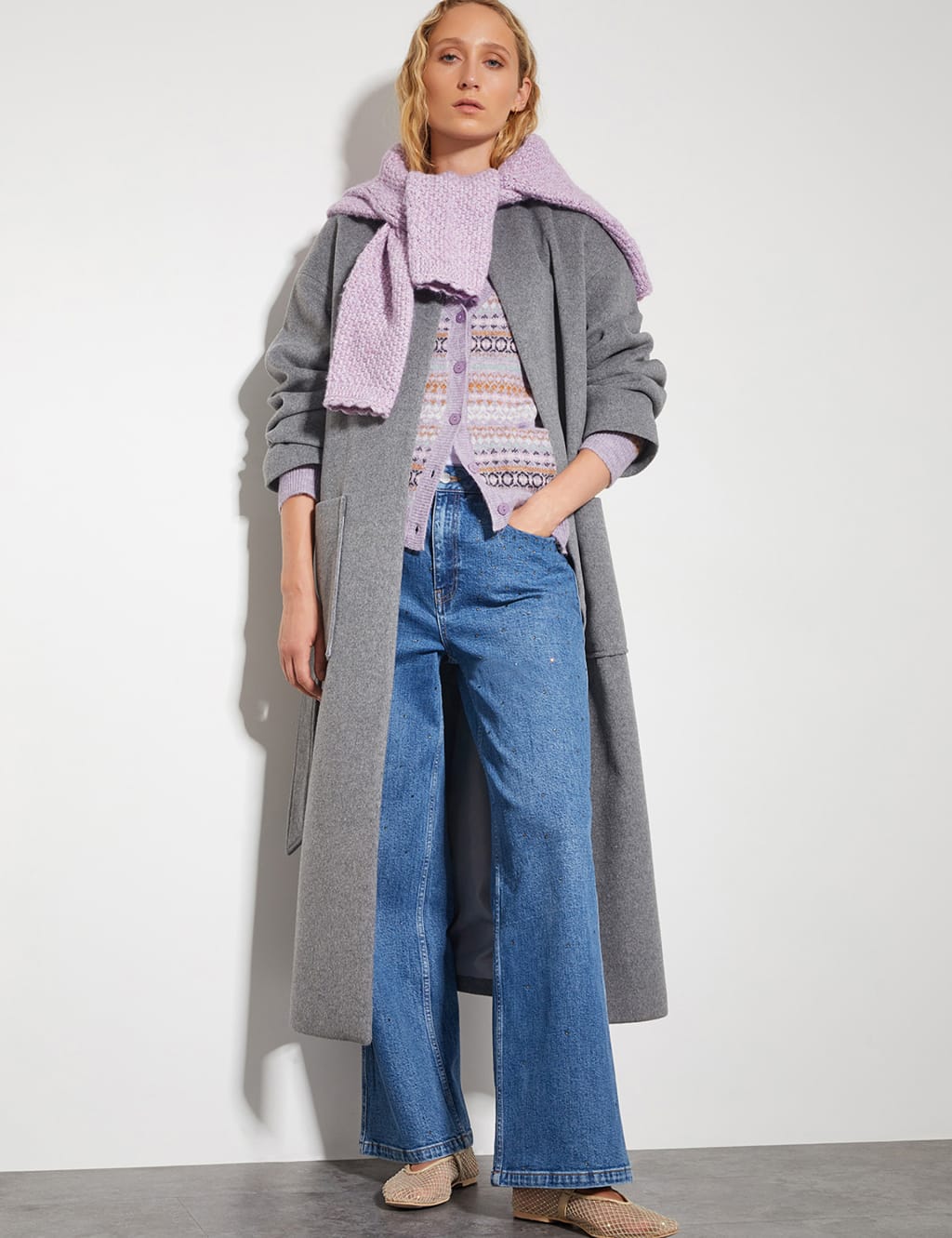 Fair Isle V-Neck Relaxed Fit Cardigan 3 of 5