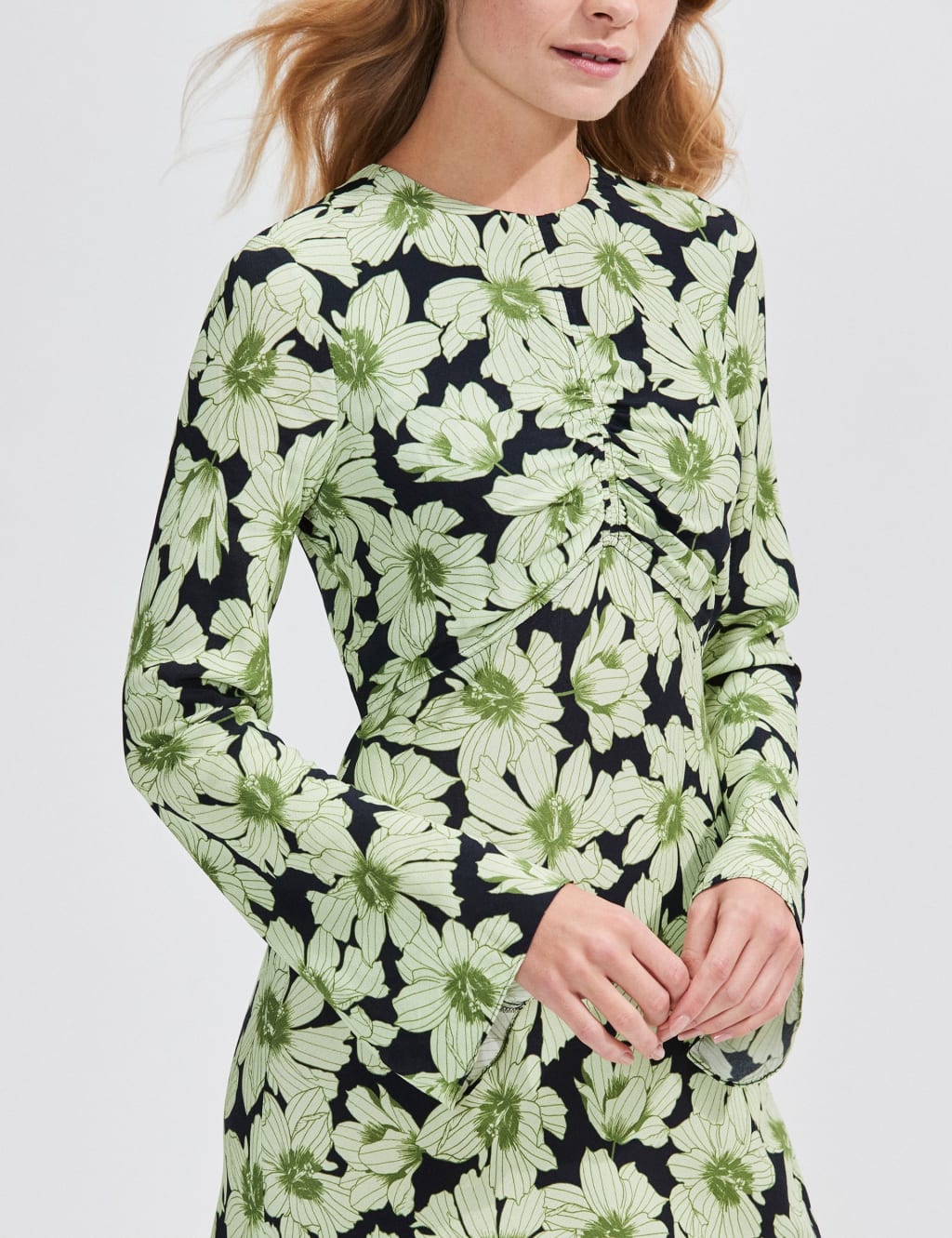 Floral Flute Sleeve Midaxi Tea Dress 3 of 4