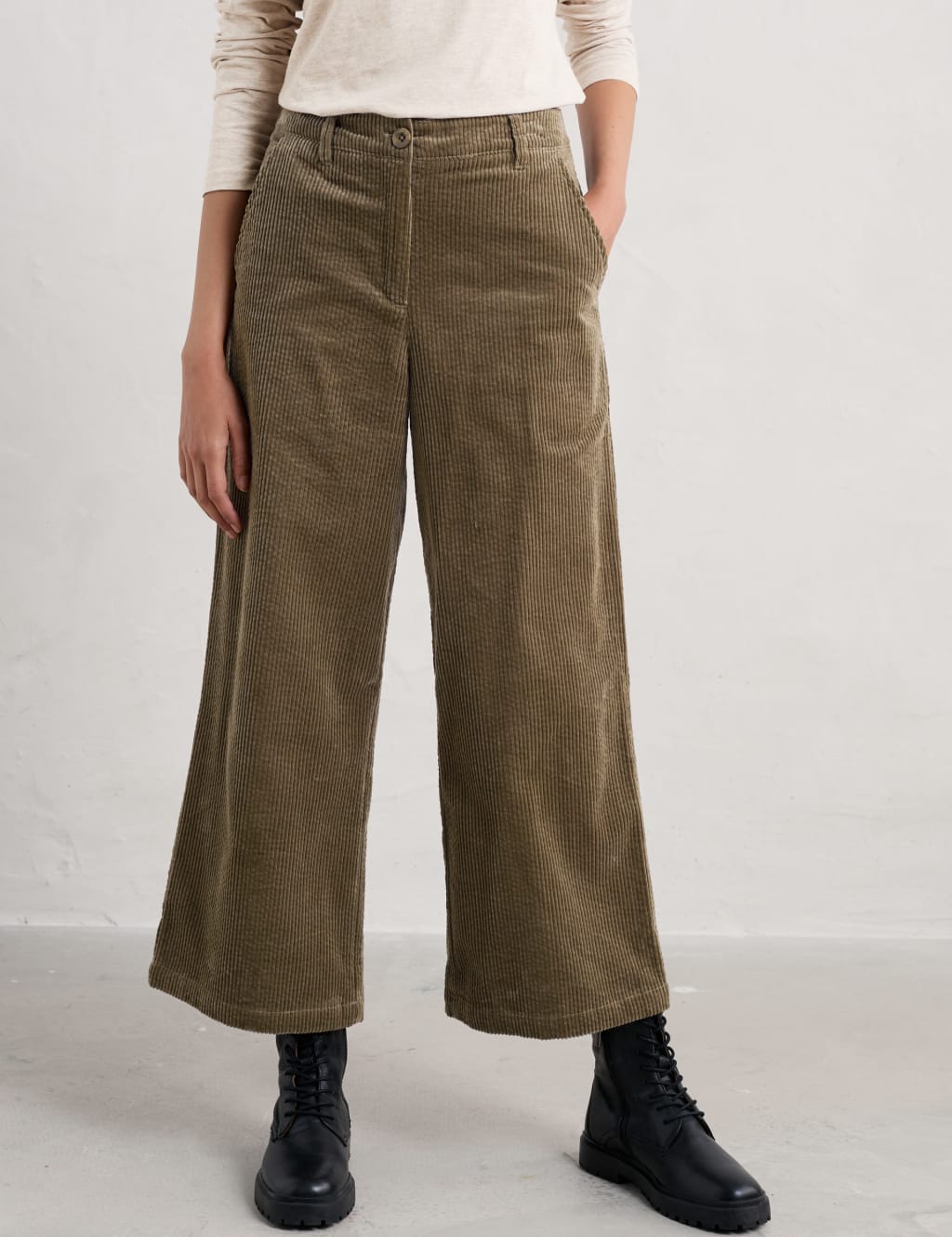 Cord Wide Leg Cropped Trousers Seasalt Cornwall M S