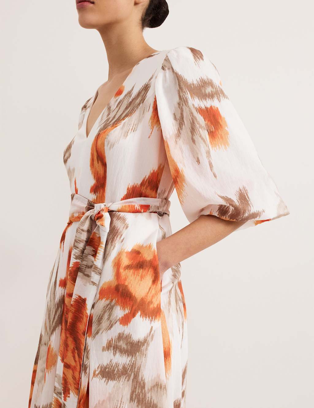 Floral Tie Front Midi Skater Dress 5 of 6