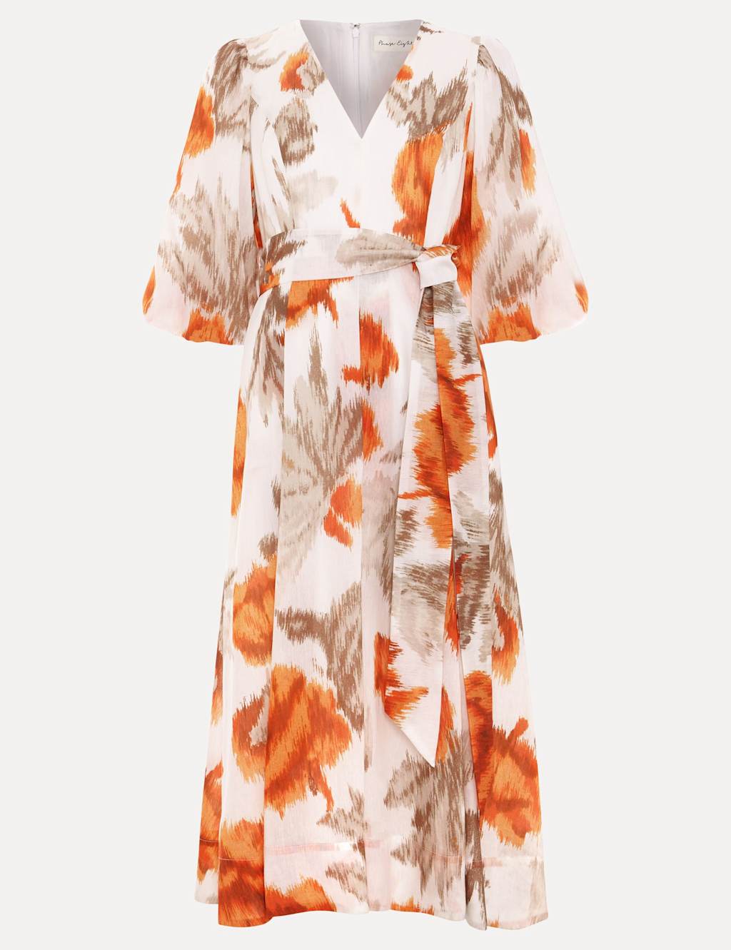 Floral Tie Front Midi Skater Dress 2 of 6