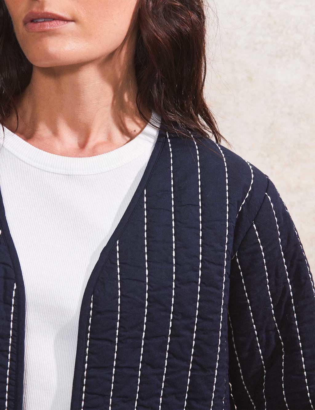 Pure Cotton Striped Padded Jacket 2 of 5