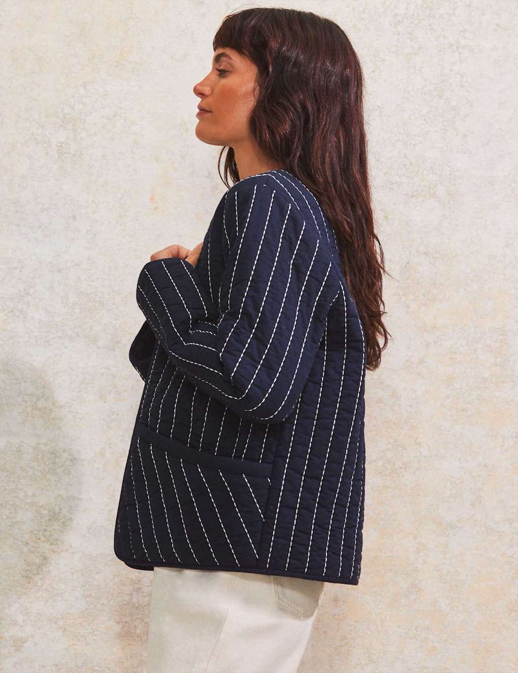 Pure Cotton Striped Padded Jacket 3 of 5