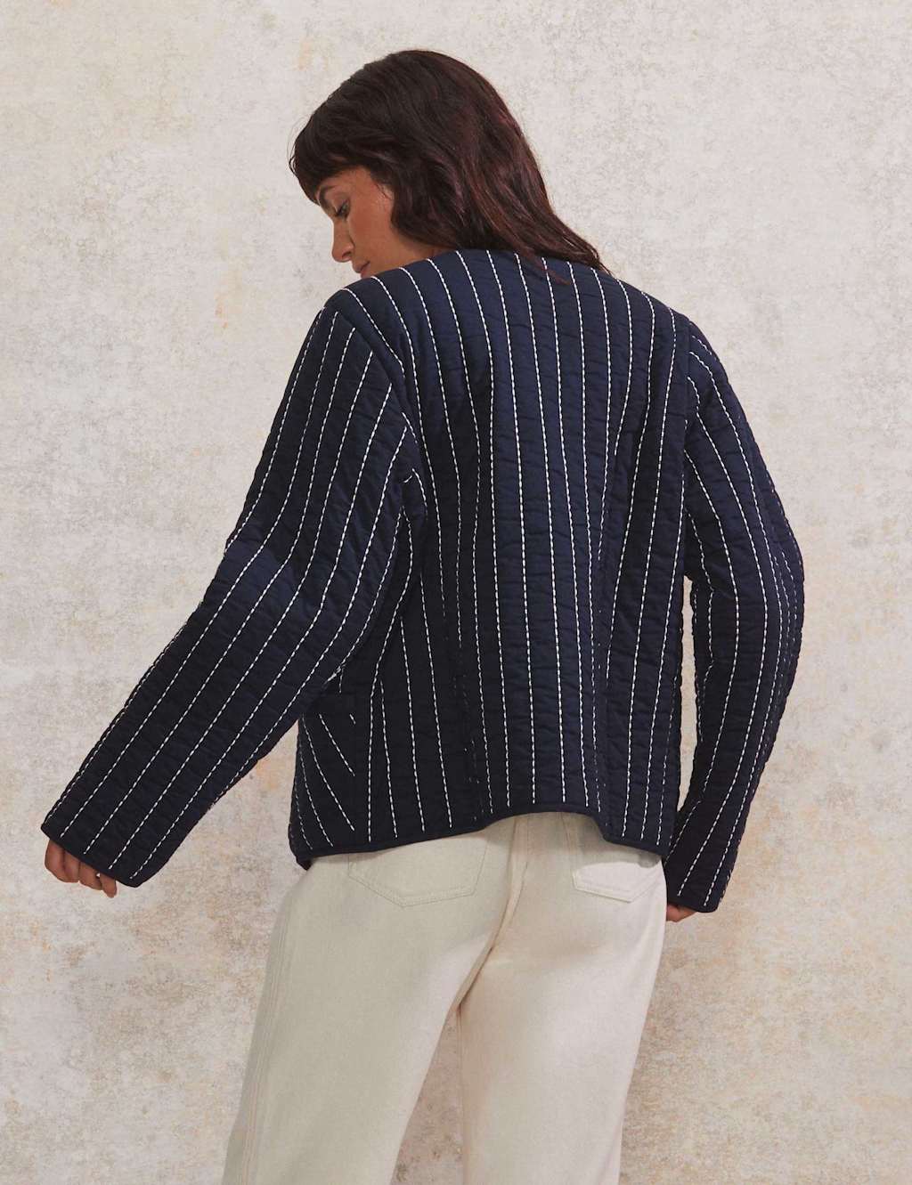 Pure Cotton Striped Padded Jacket 4 of 5