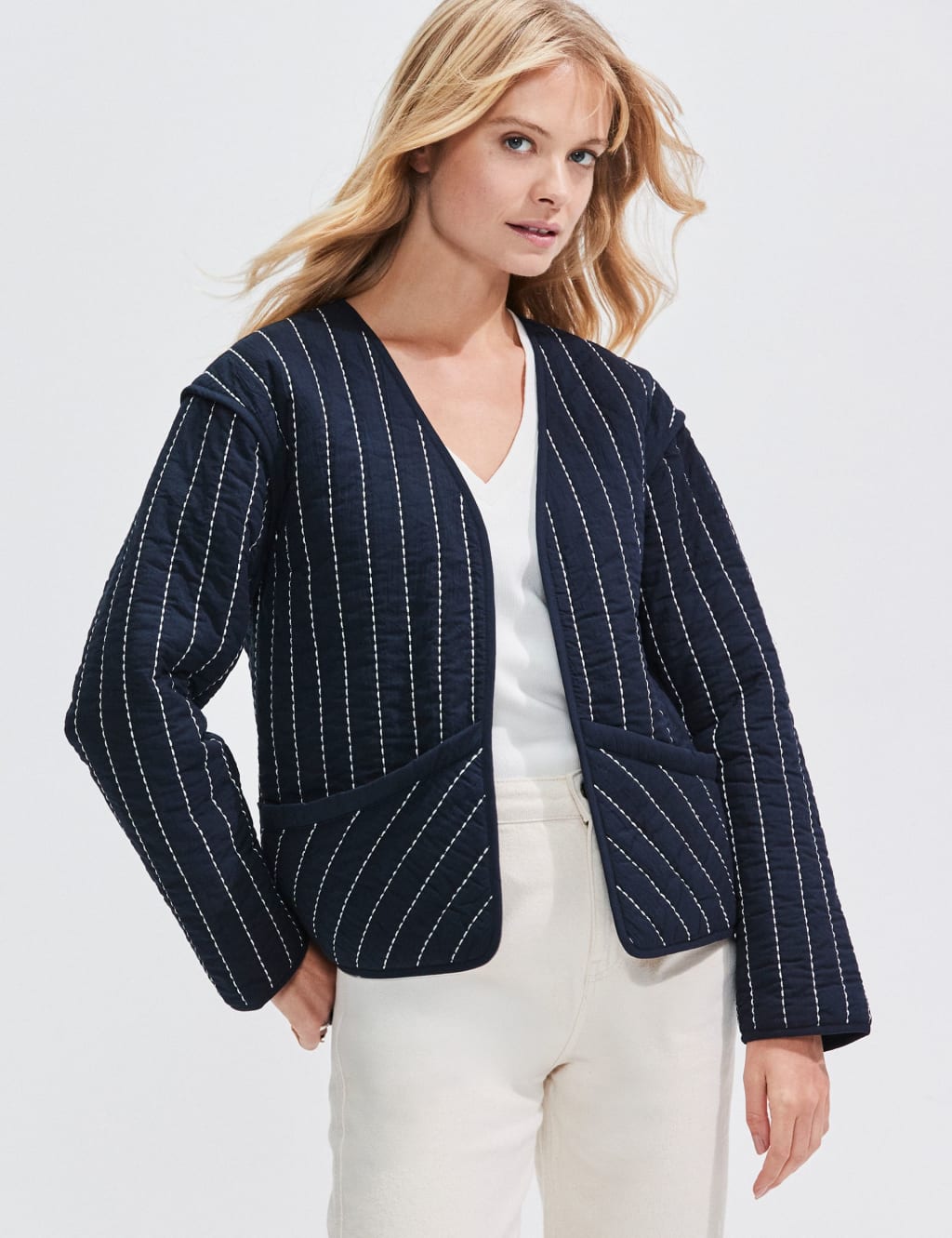 Pure Cotton Striped Padded Jacket 5 of 5