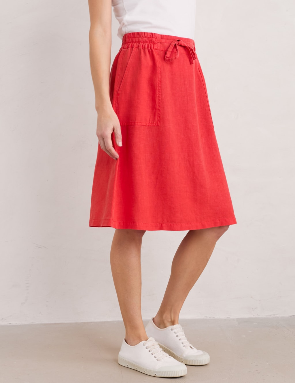 Pure Linen Knee Length Utility Skirt Seasalt Cornwall M S