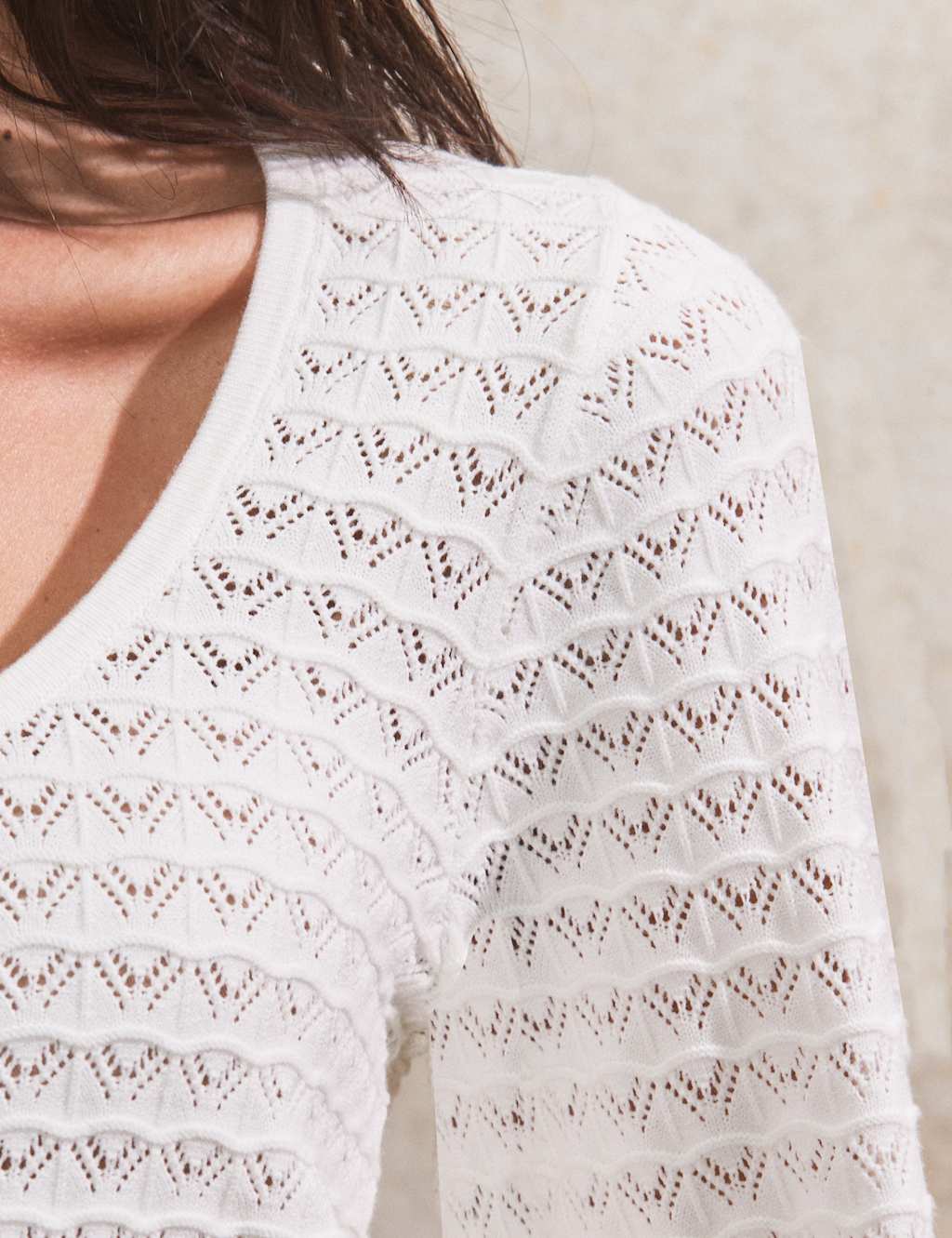 Pointelle Scoop Neck Knitted Top 4 of 6